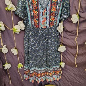 BloomChic Blue Floral High Low Dress